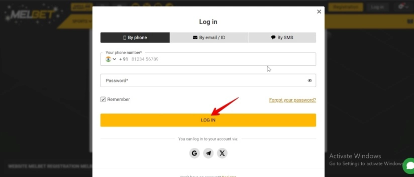 melbet login