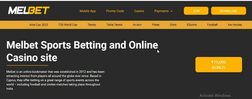 melbet sport betting and online casino site